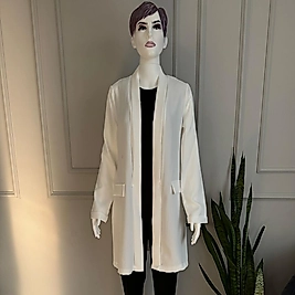 Şal Yaka Beyaz Ceket